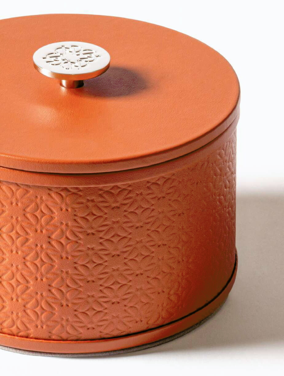 Round Leather Monogram Box, view 4