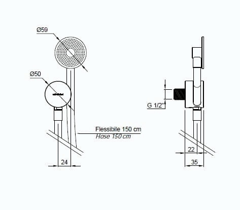 Filtro Wall-Mounted Hand Shower, view 6