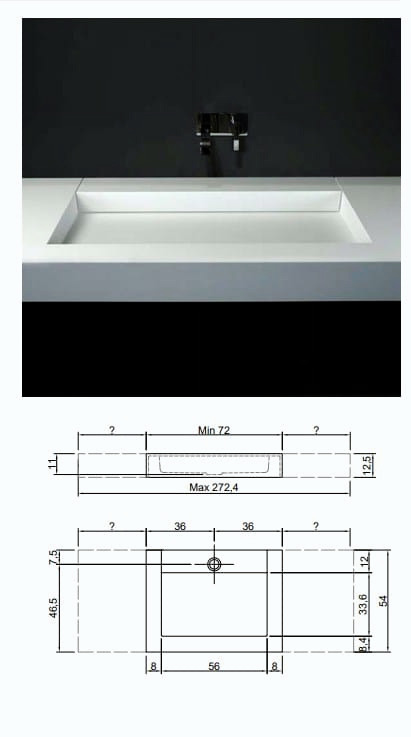 Open Slot Integrated Washbasin, view 10