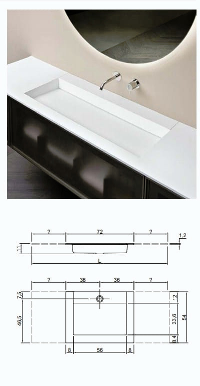 Open Slot Integrated Washbasin, view 11