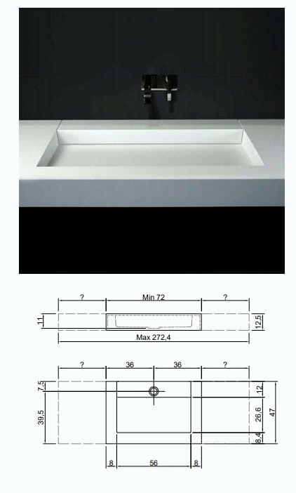 Open Slot Integrated Washbasin, view 8