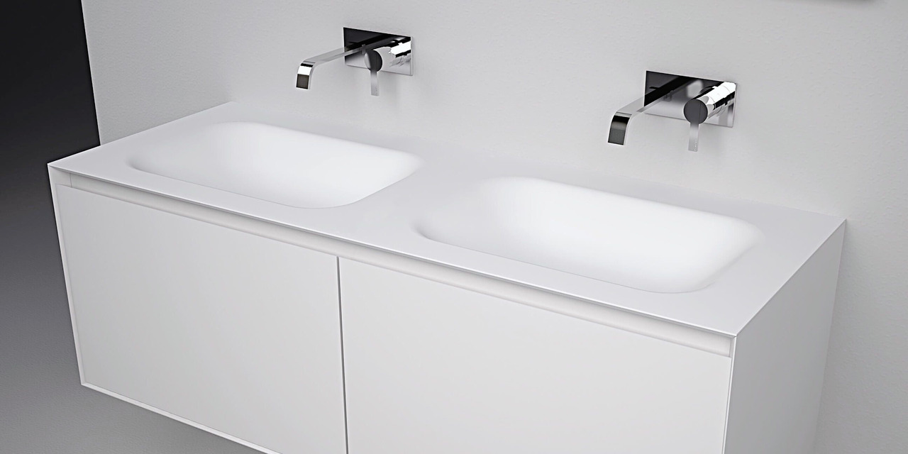 Segno Integrated Basin with Worktop, view 2