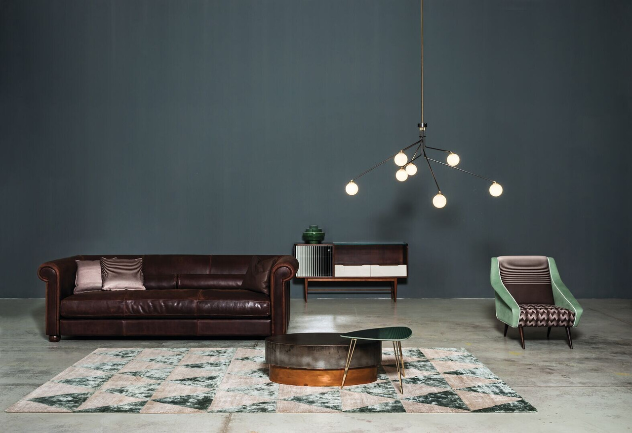 Alfred Leather Sofa, view 3