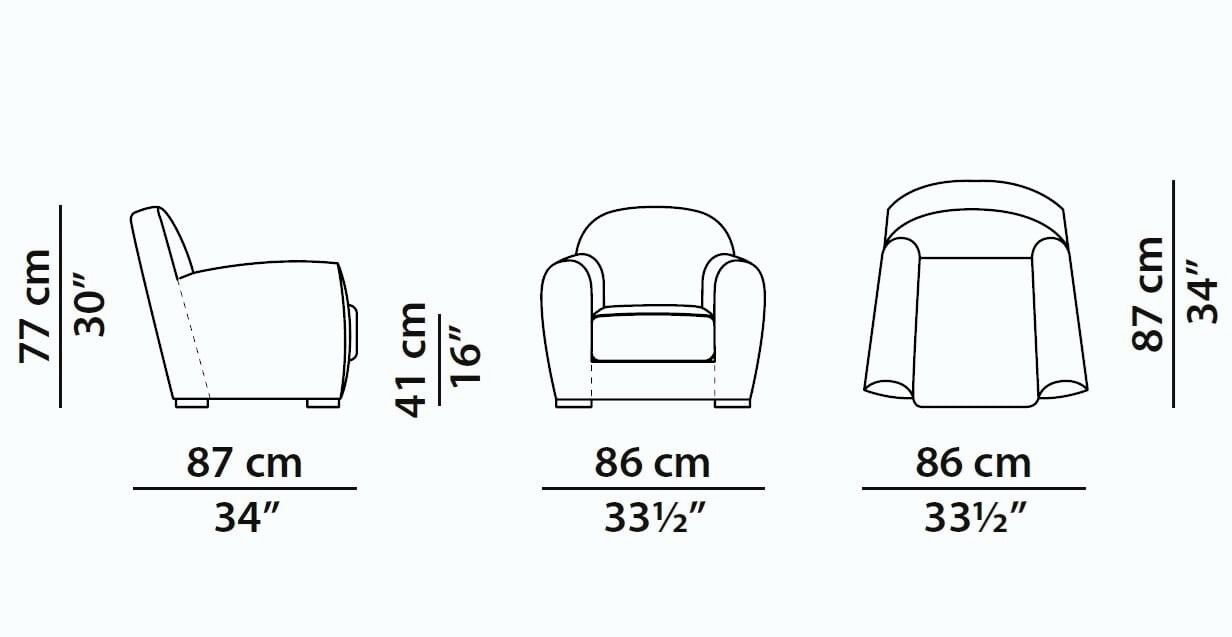 Amburgo Baby Leather Armchair, view 5