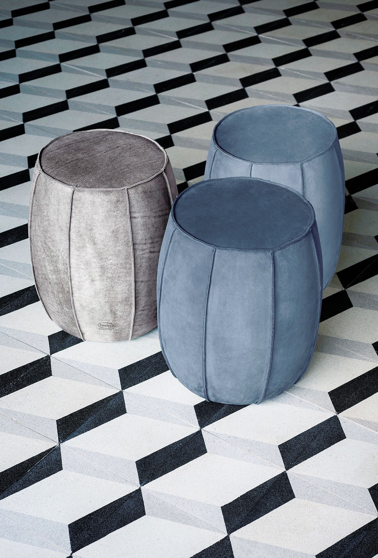Bongo Leather Pouf, view 2