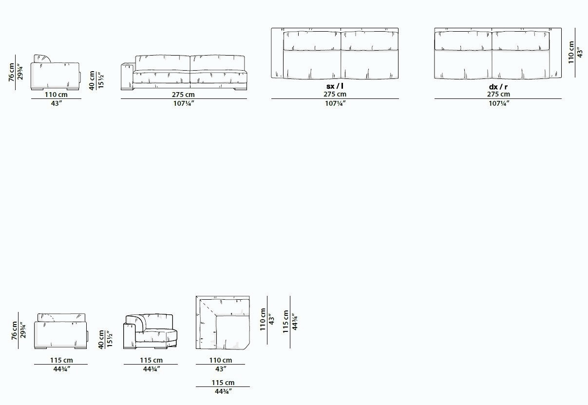 Budapest Soft Modular Leather Sofa, view 15