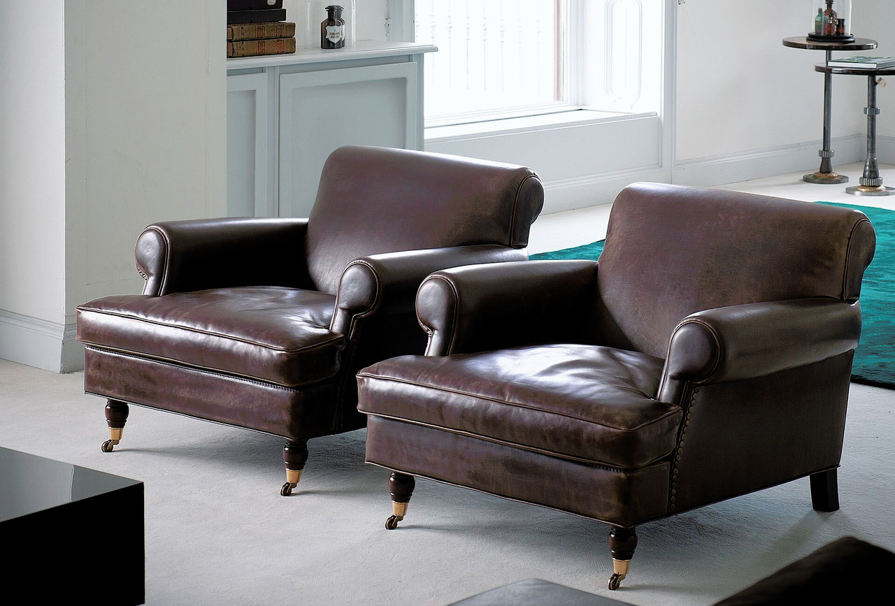 Charlotte Longe Leather Armchair, view 3