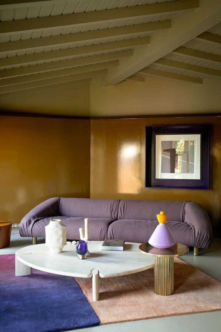 Fold Leather Sofa, view 3