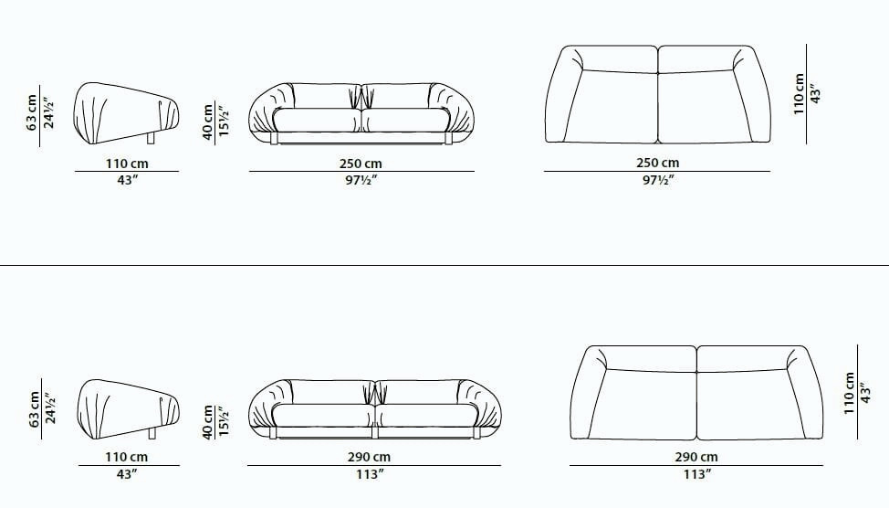 Fold Leather Sofa, view 12