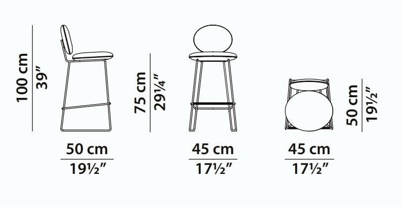 Gemma Leather Stool, view 5