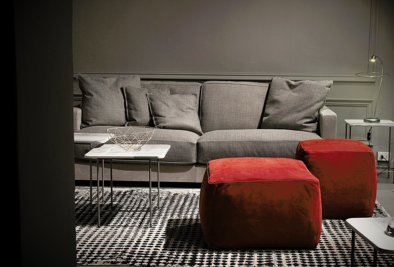 Istanbul Leather Pouf, view 3