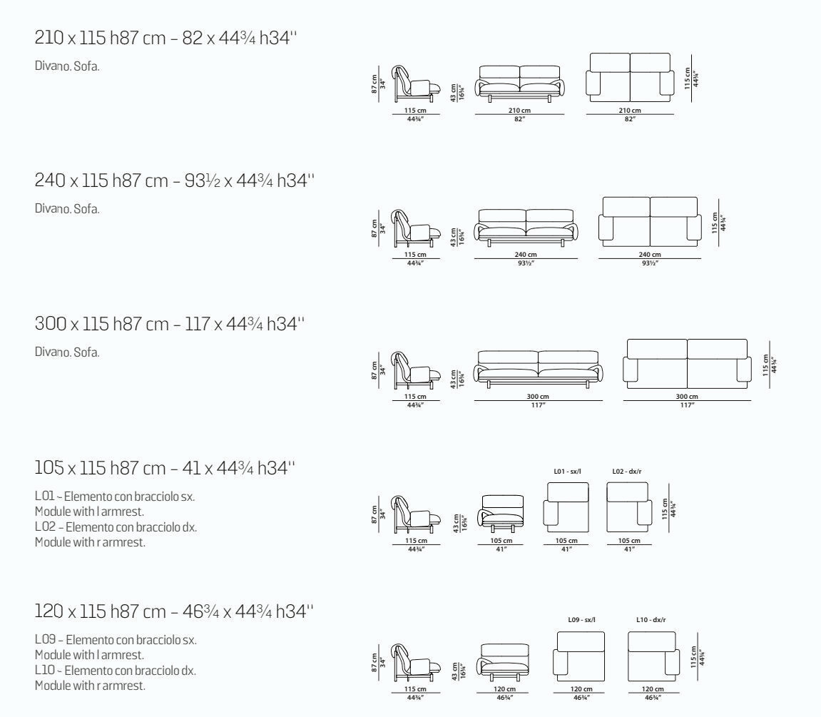 Jo Sectional Sofa by Baxter, view 11