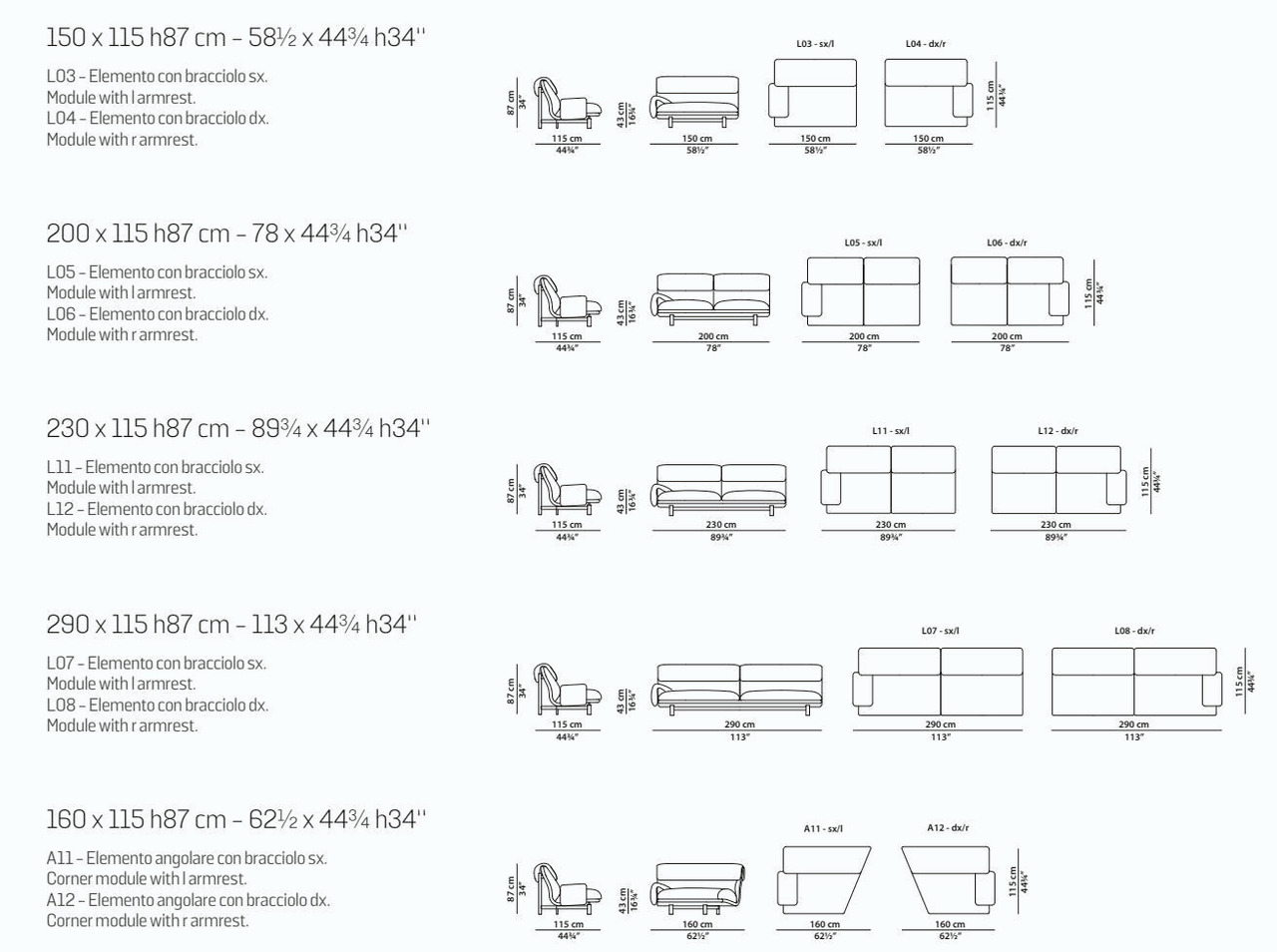 Jo Sectional Sofa by Baxter, view 12