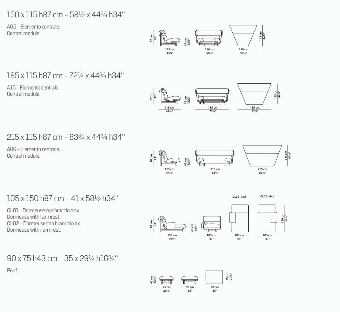 Jo Sectional Sofa by Baxter, view 16