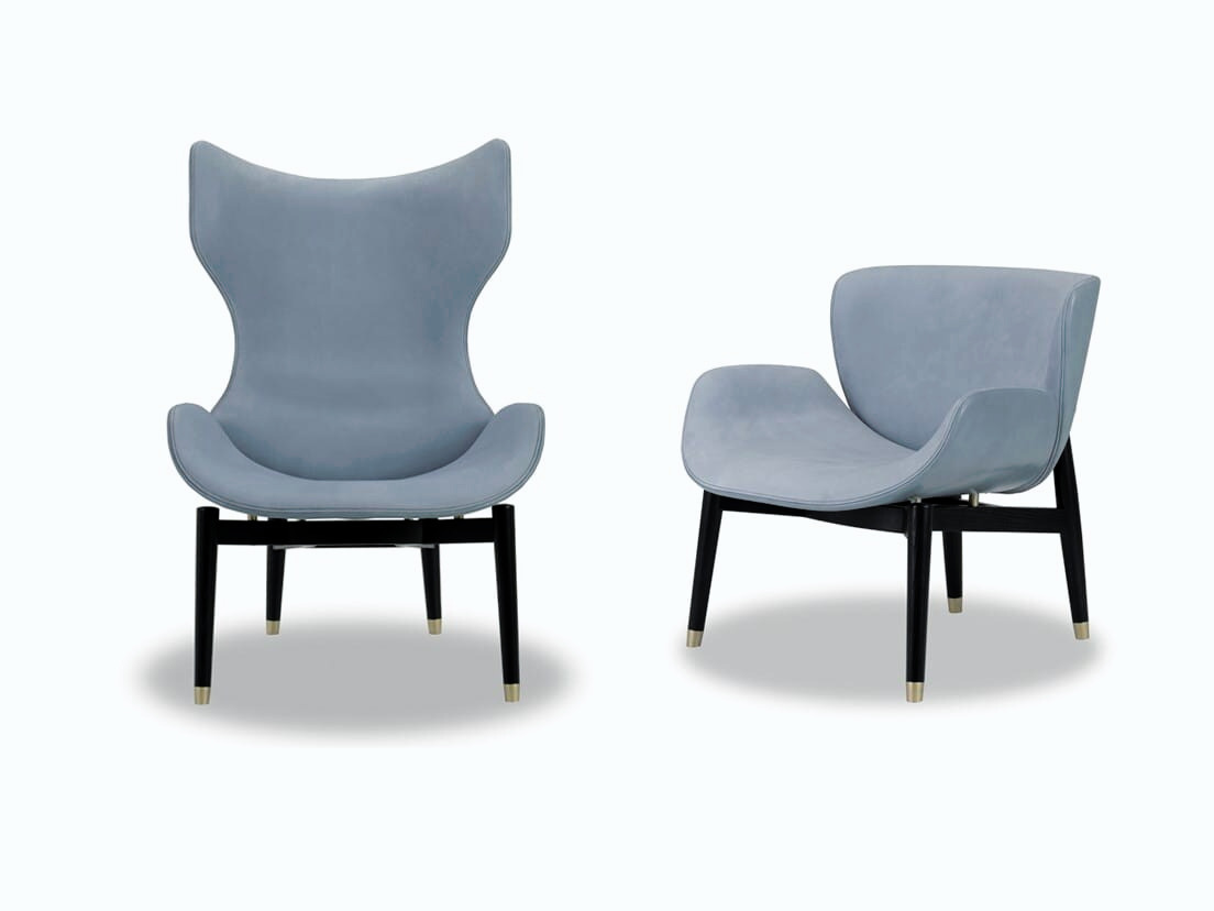Jorgen Leather Bergere by Baxter, view 2