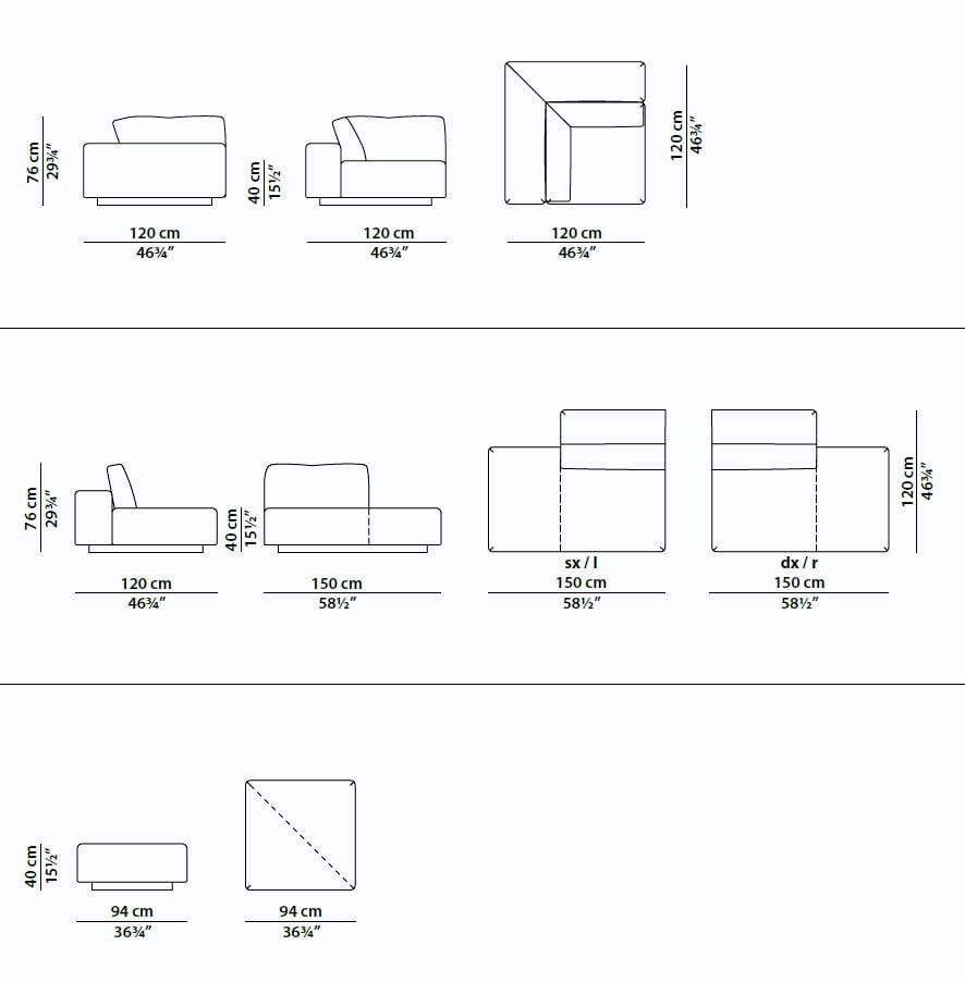 Monsieur Modular Leather Modular Sofa, view 11