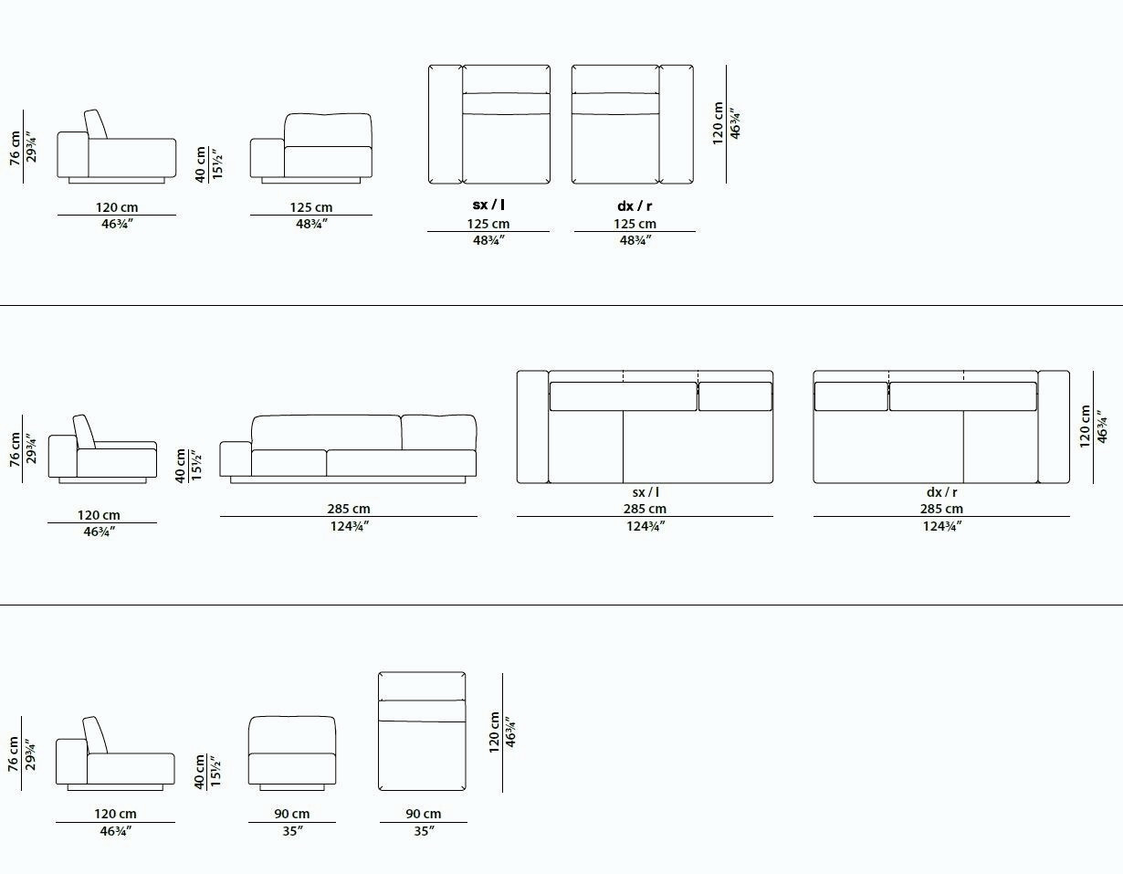 Monsieur Modular Leather Modular Sofa, view 10