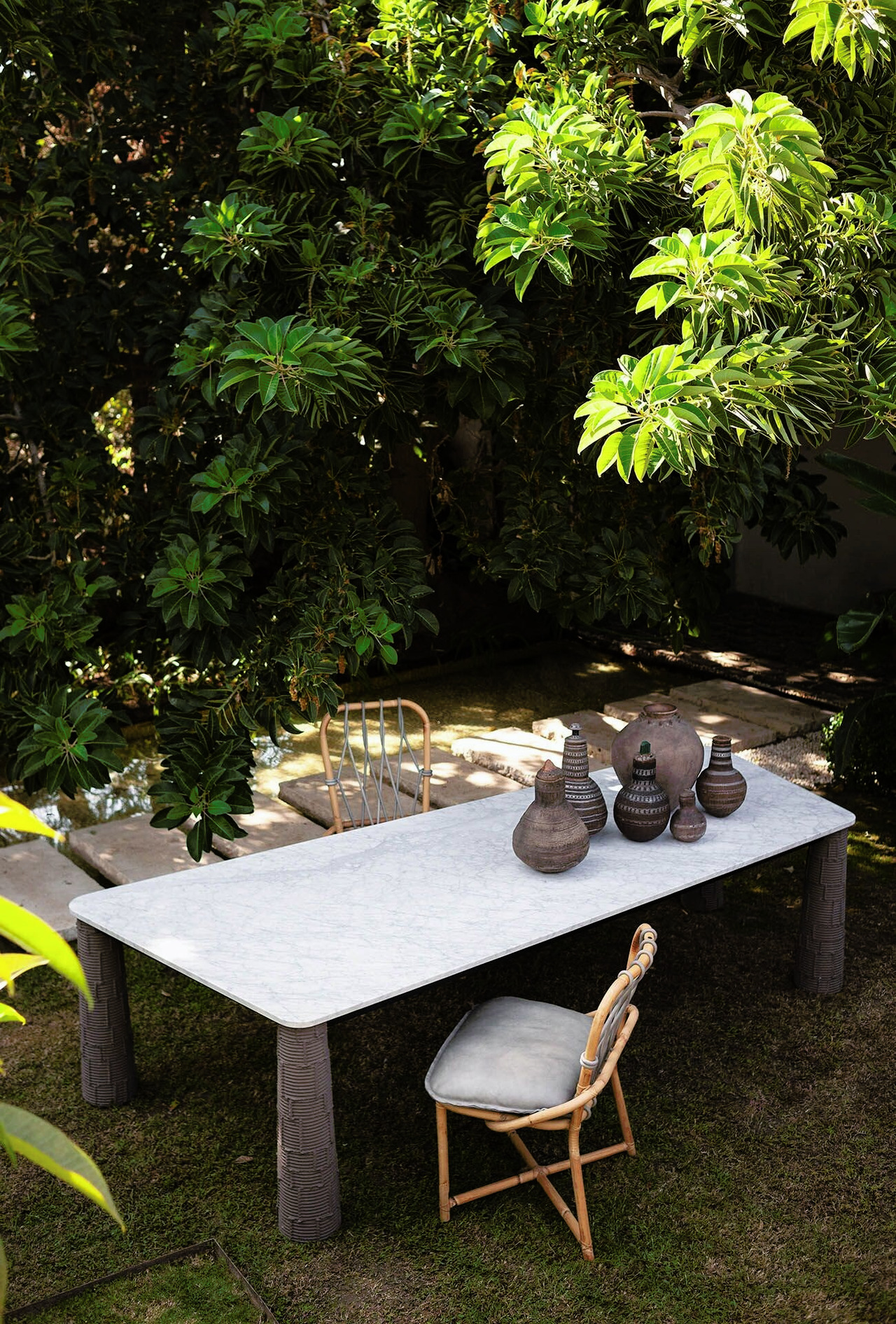 Nevada Marble Outdoor Table, view 2