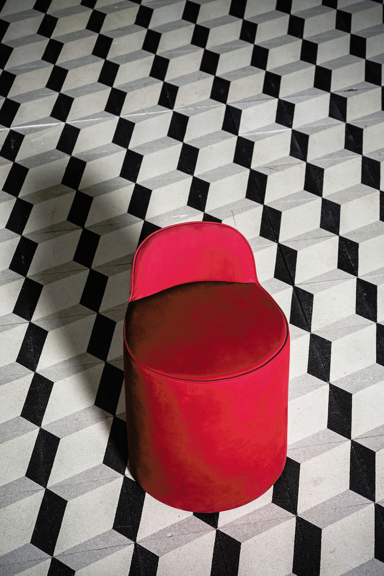 Nina Leather Ottoman by Roberto Lazzeroni, view 2