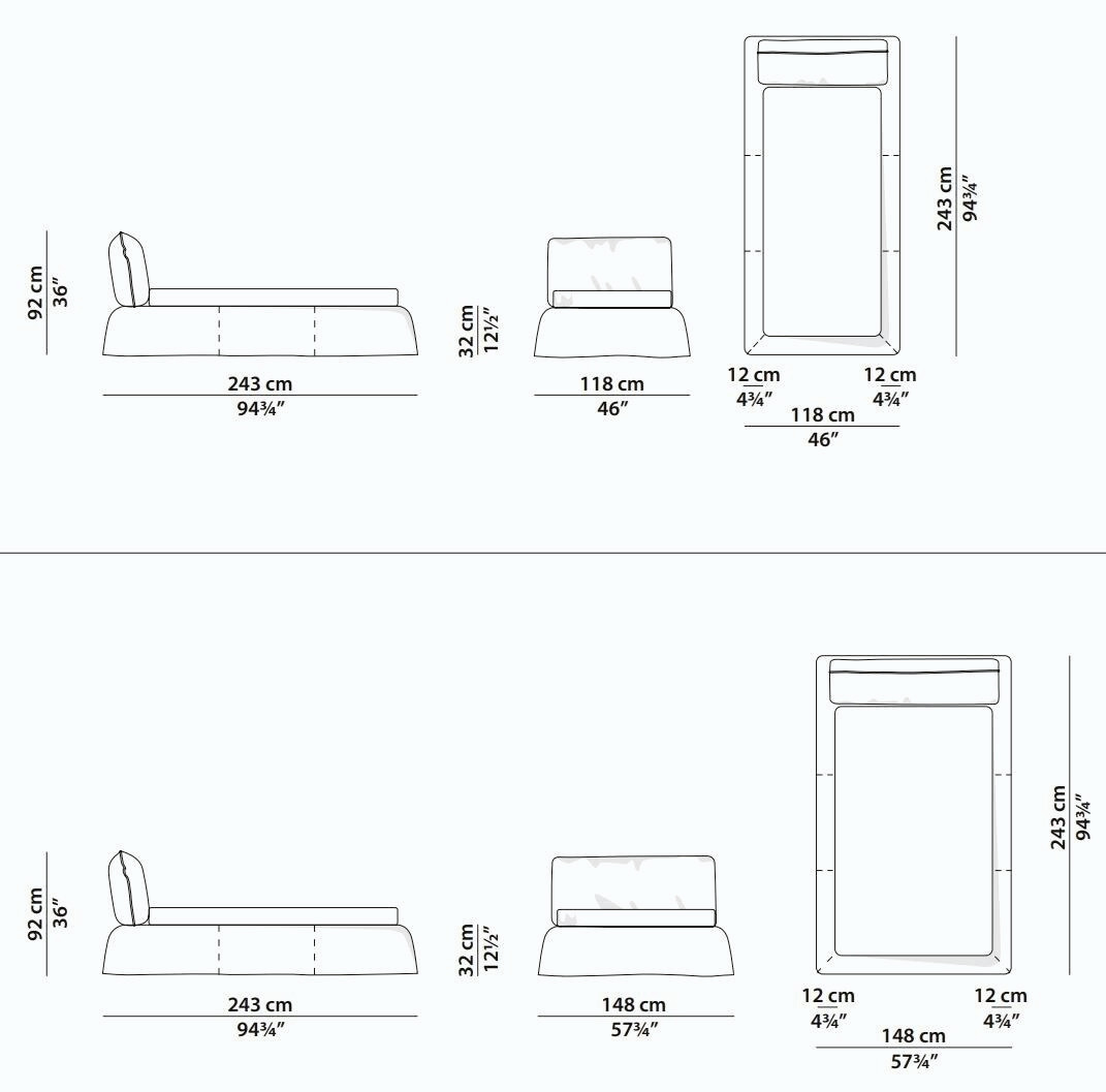 Paris Slim Leather Bed, view 6