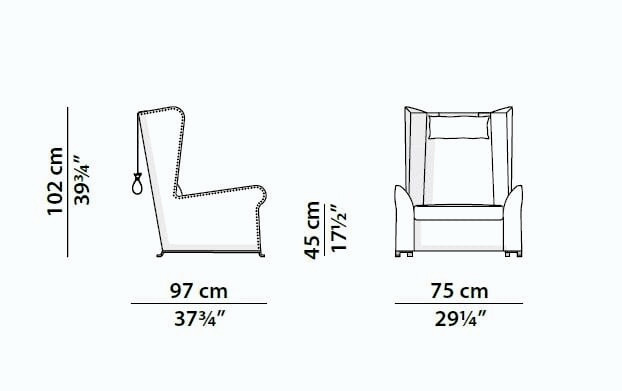 Pochette Leather Armchair by Paola Navone, view 10