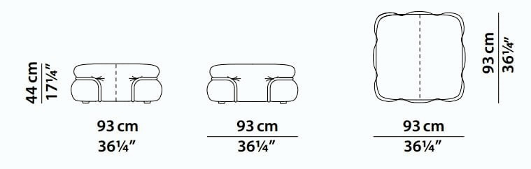 So Soft Square Leather Ottoman by Baxter, view 6