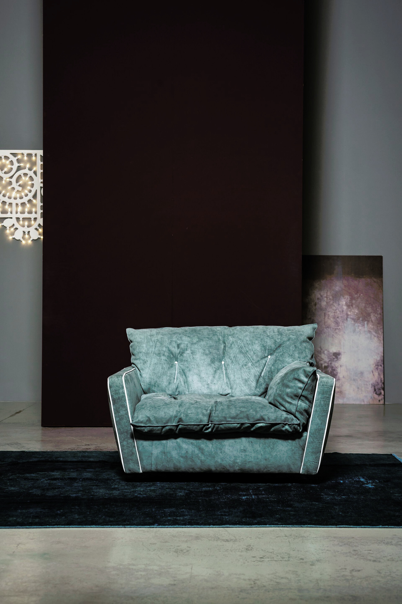 Sorrento Leather Swivel Armchair by Baxter, view 2