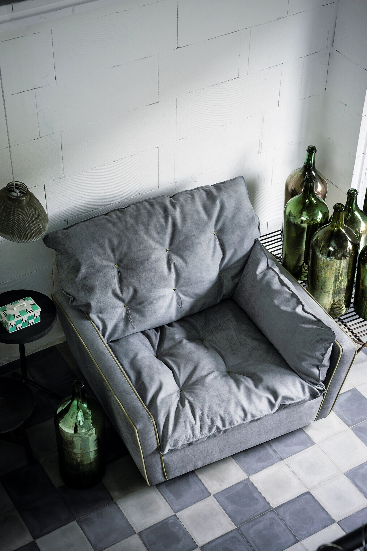 Sorrento Leather Swivel Armchair by Baxter, view 4