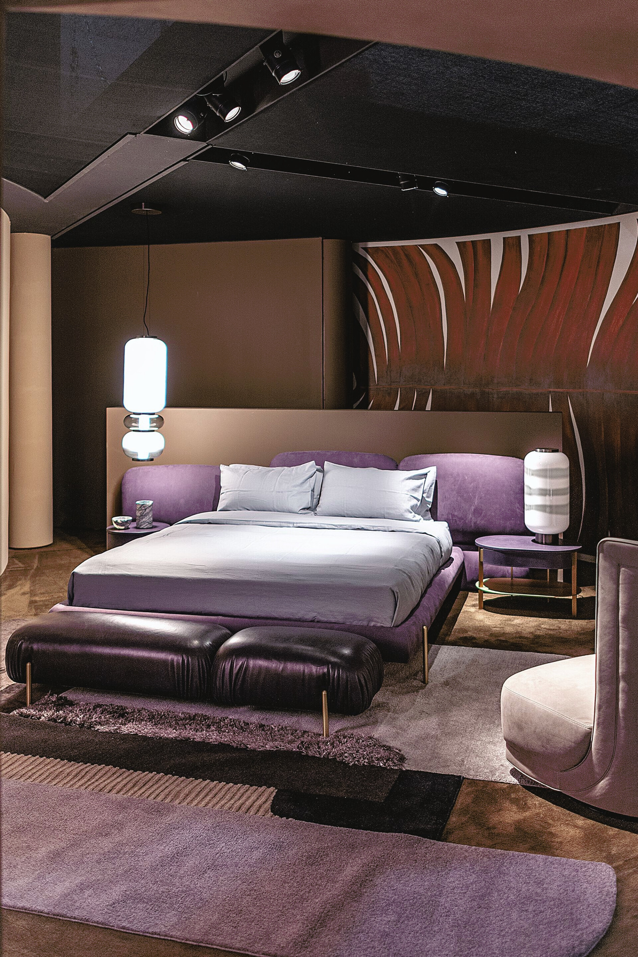 Stone Modular Leather Bed, view 9