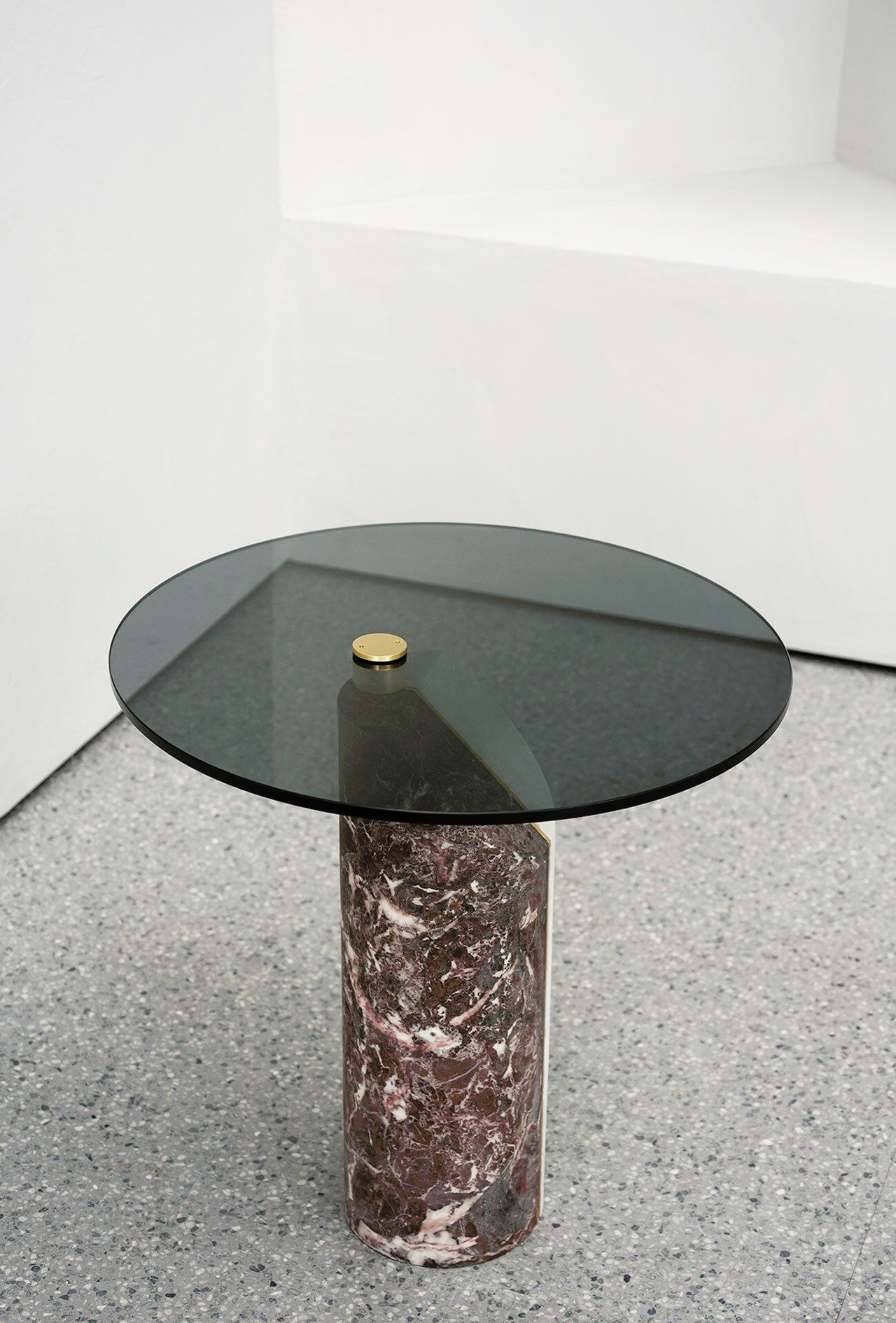Ziggy Marble and Smoked Glass Side Table, view 11