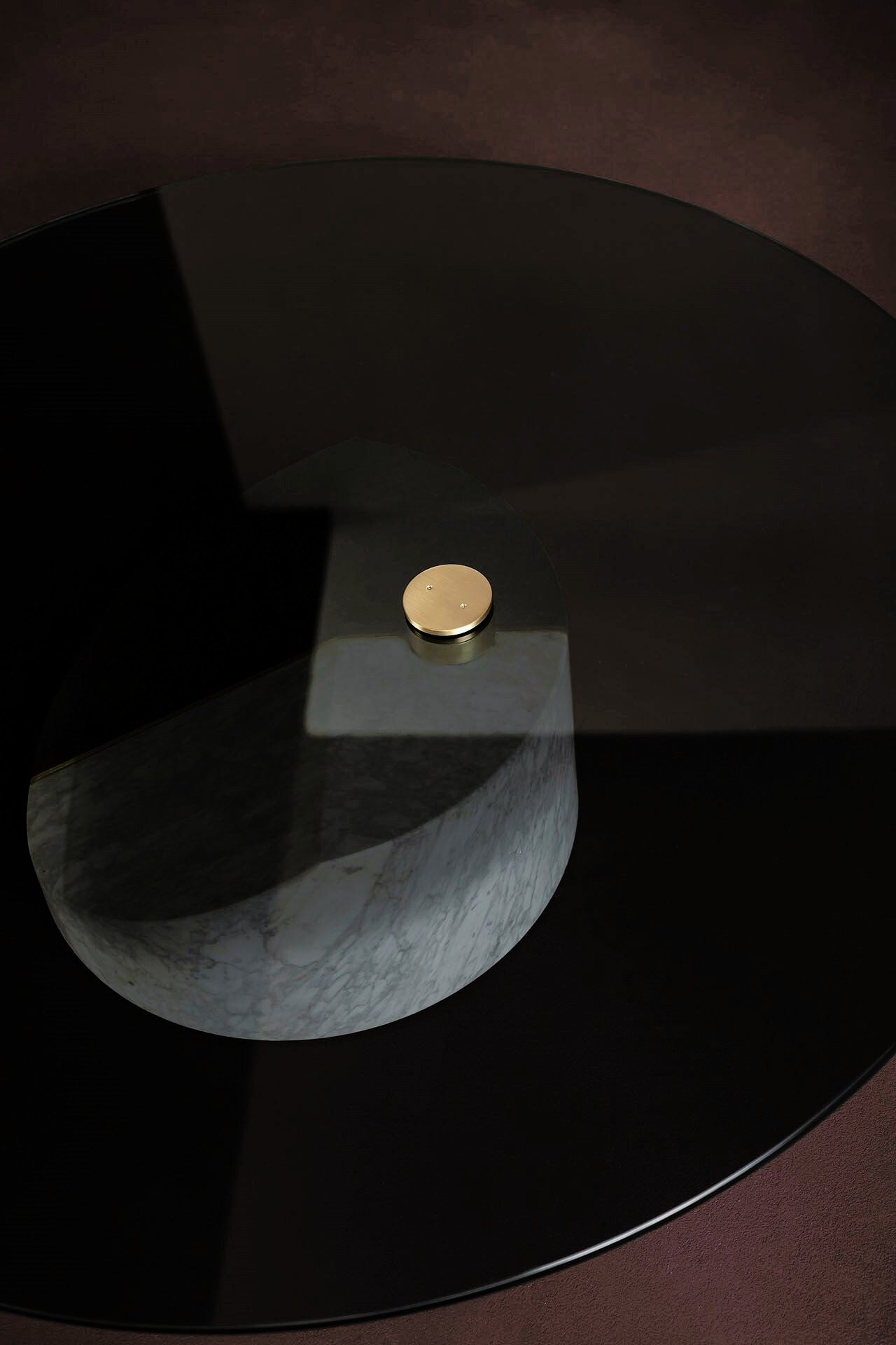 Ziggy Marble and Smoked Glass Side Table, view 8