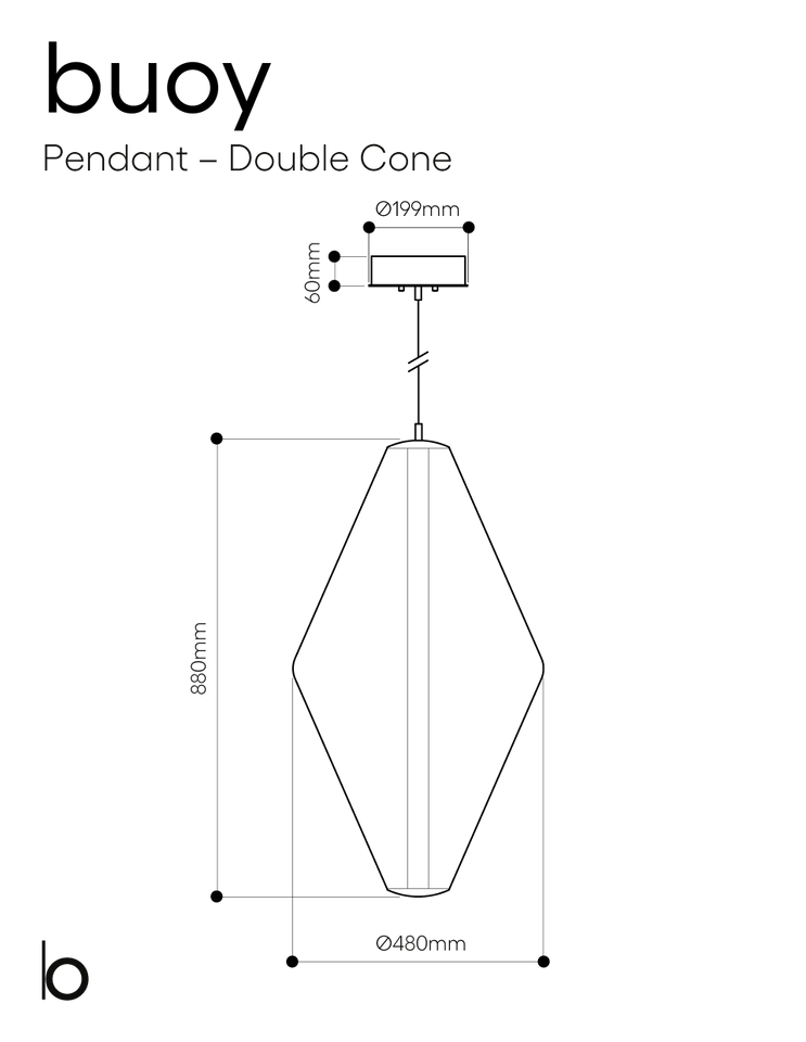 Buoy Double Cone Pendant Light, view 3