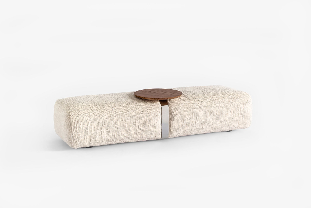 Carpanese Home Meg Bench Upholstered Bench with Coffee Table