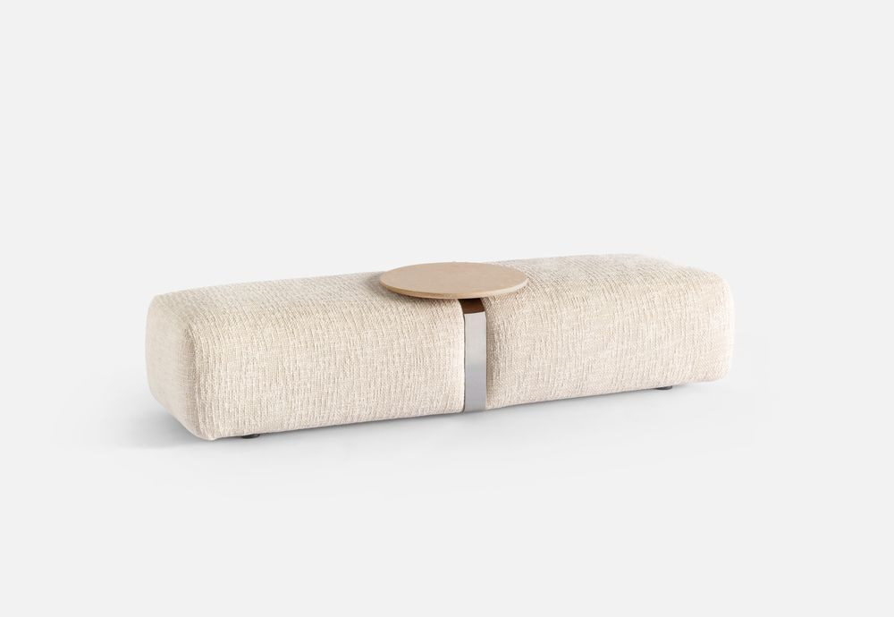 Carpanese Home Meg Bench Upholstered Bench with Coffee Table, view 2