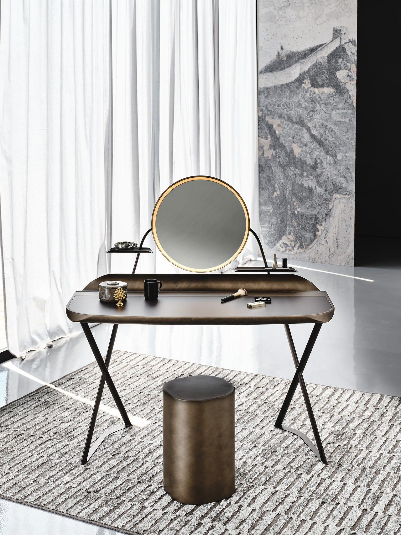 Cattelan Italia Cocoon Trousse Leather Dressing Table, view 2