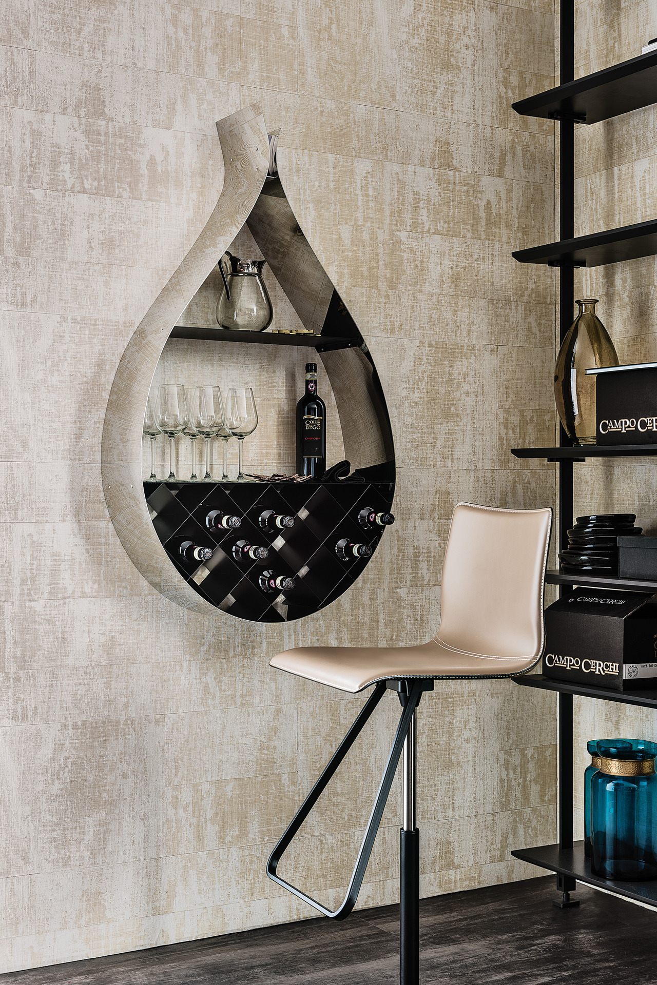 Cattelan Italia Drop Wall-Mounted Wine Rack, view 2