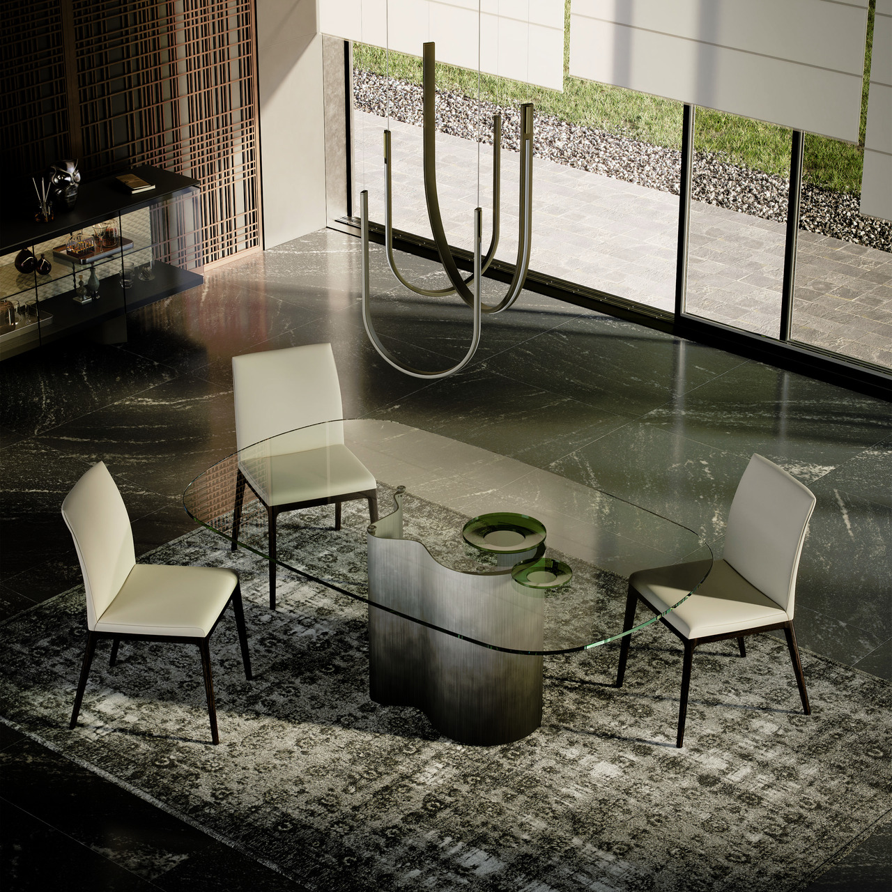 Cattelan Italia Papelito Glass Dining Table, view 2