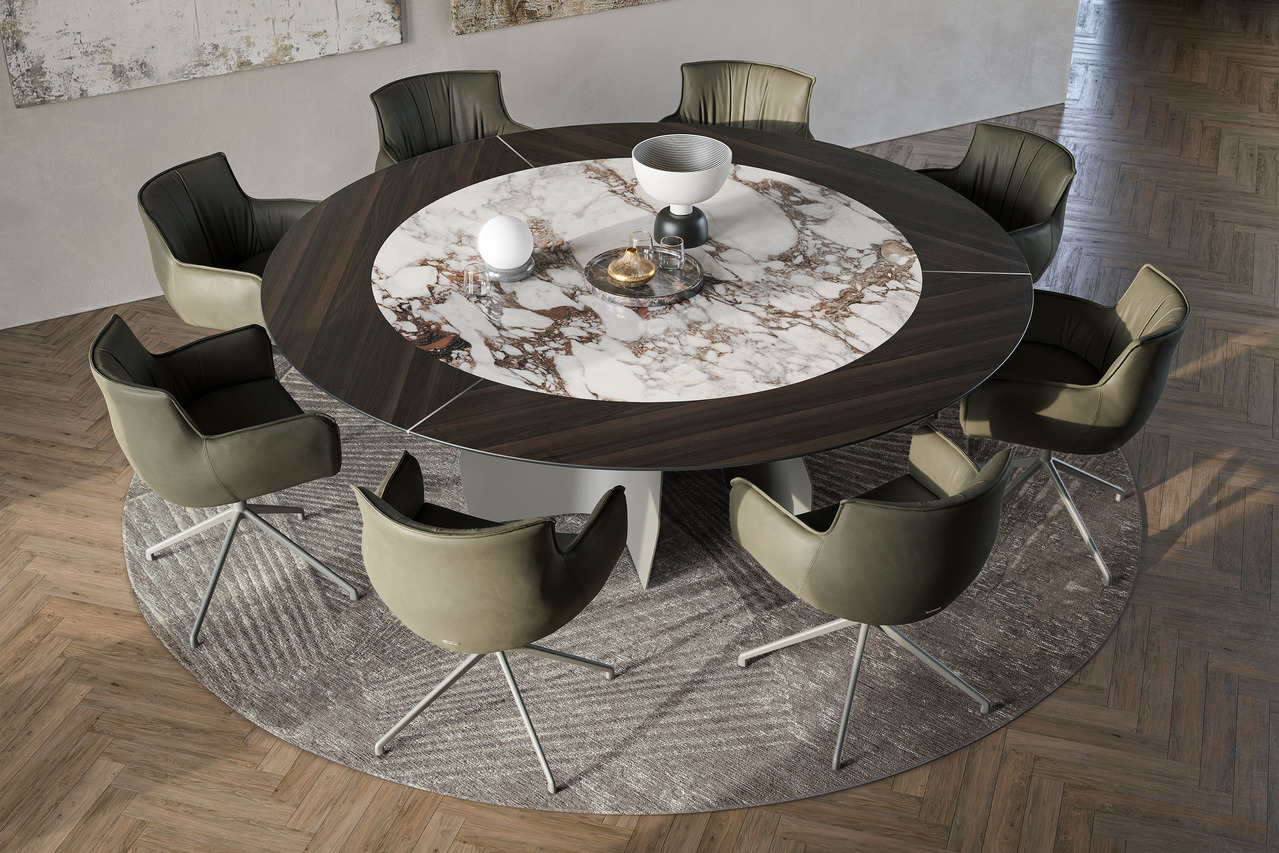 Cattelan Italia Senator Ker-Wood Round Table, view 3