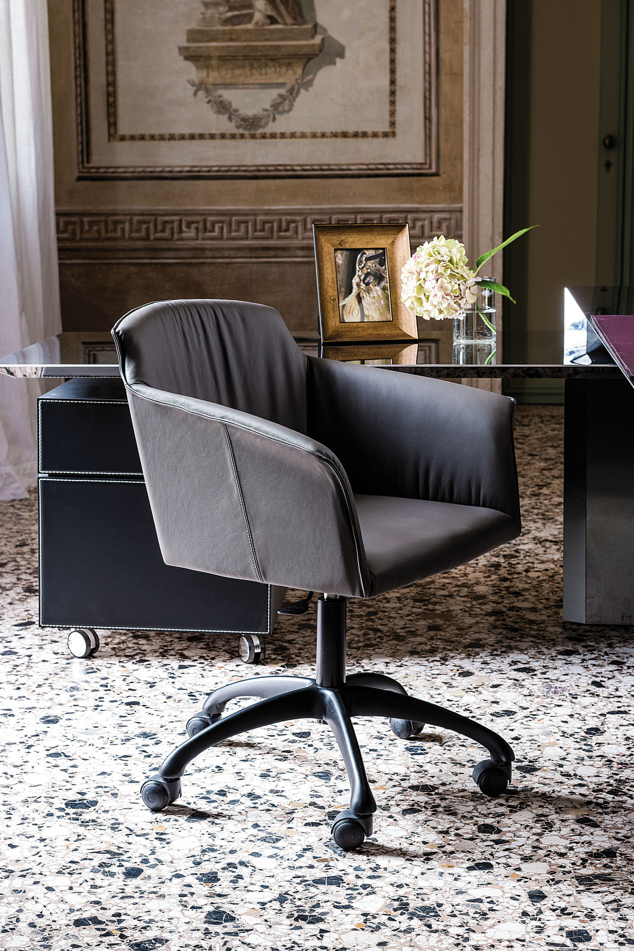 Cattelan Italia Tyler Wheels Chair with Armrests