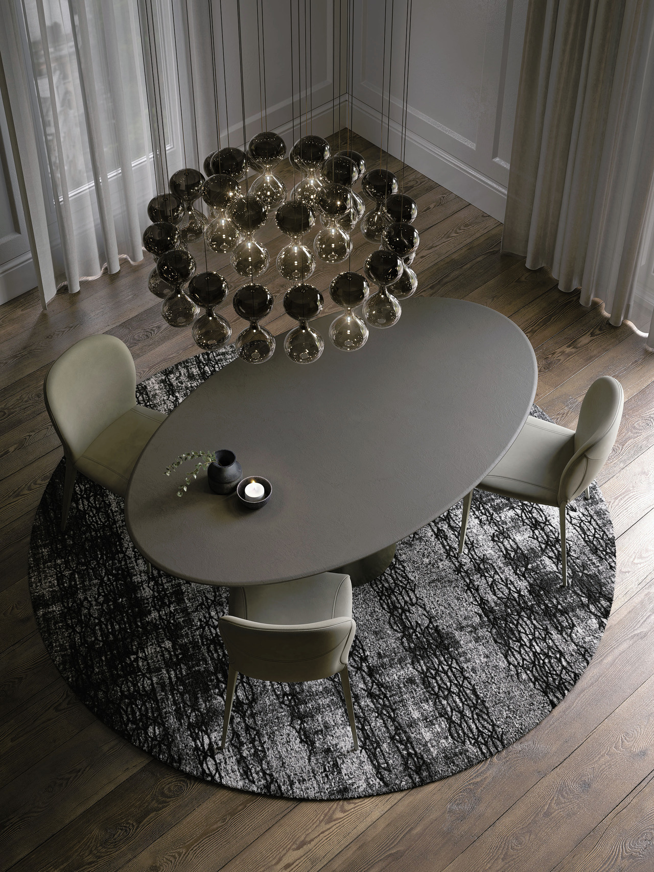 Cattelan Italia Yoda Argile Dining Table, view 3