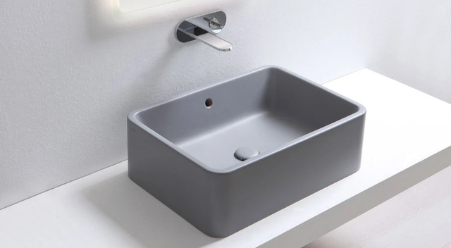 Ceramica Cielo 60 Rectangular Countertop Basin with Overflow