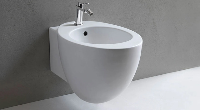 Wall-Hung One-Hole Bidet, Ceramica Cielo (LGBSREV)