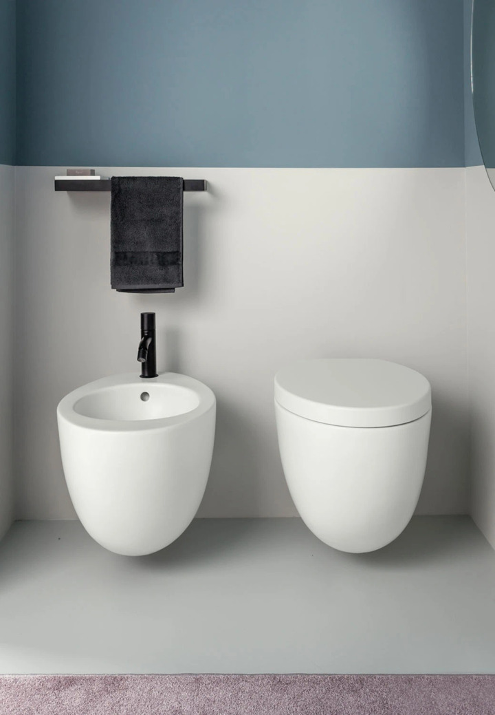 Wall-Hung One-Hole Bidet, Ceramica Cielo (LGBSREV), view 2
