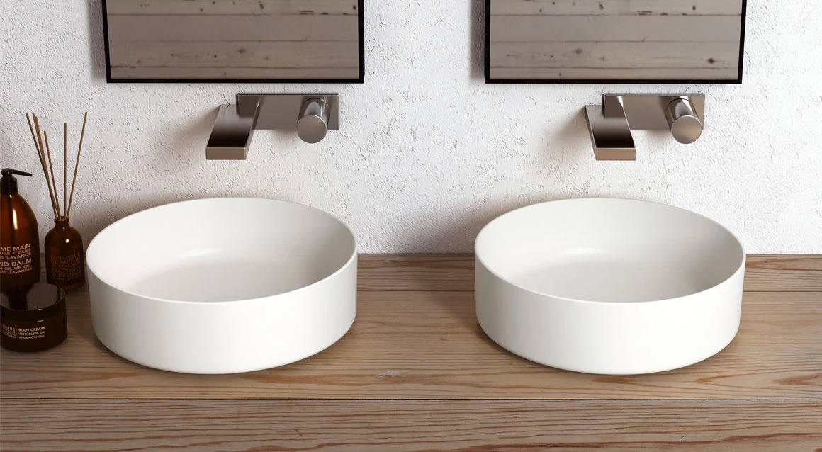 Shui Comfort 40 Round Washbasin, Ceramica Cielo