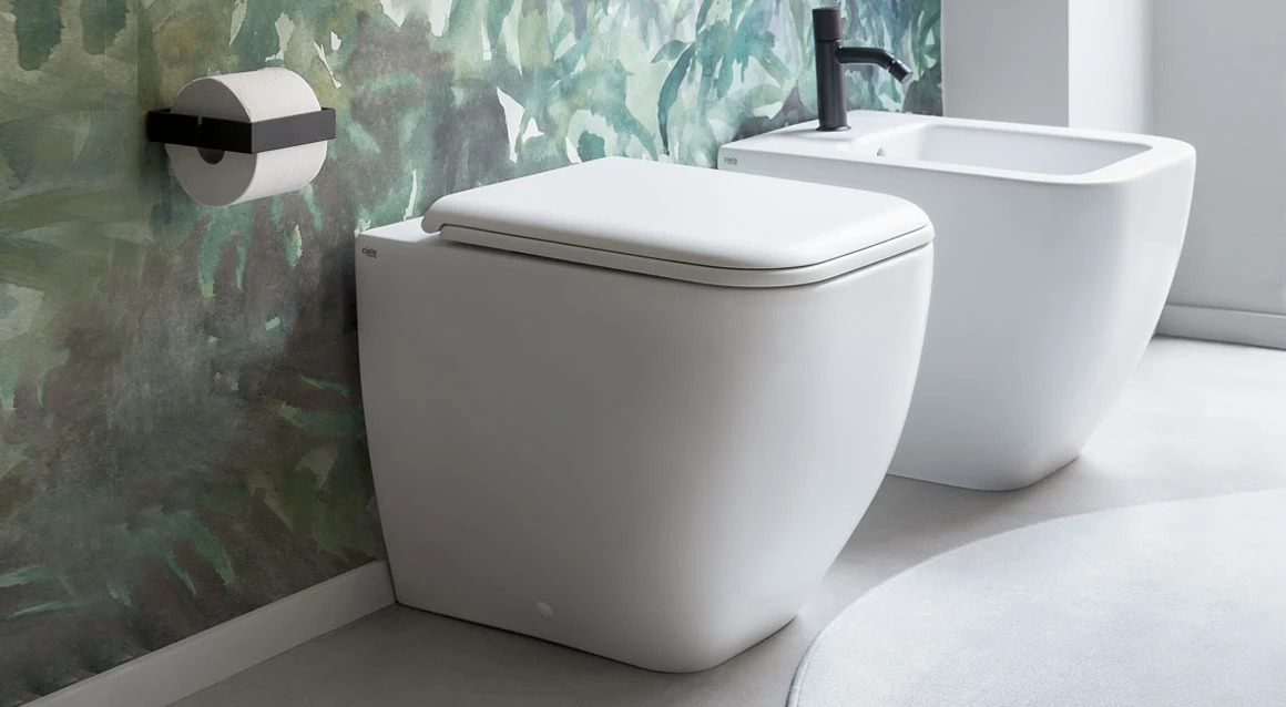 Rimless Wall-Faced Toilet with Adjustable Water Inlet and Outlet, Ceramica Cielo