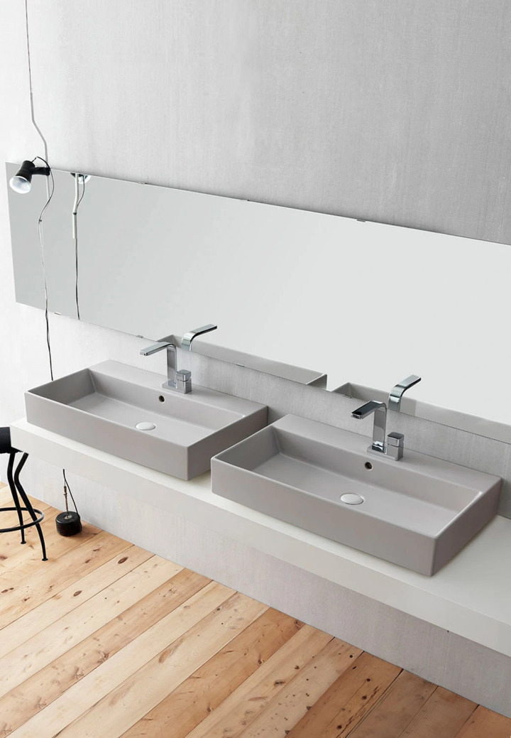 80 Ceramica Cielo Rectangular Washbasin, view 2