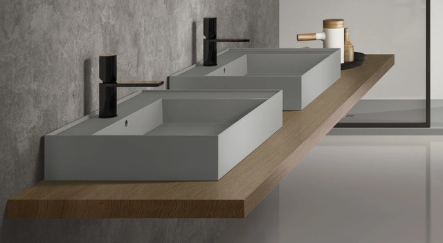 50 Rectangular Countertop or Wall-Mounted Washbasin Ceramica Cielo