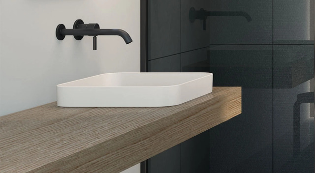 Semi-Recessed Square Sink, Ceramica Cielo