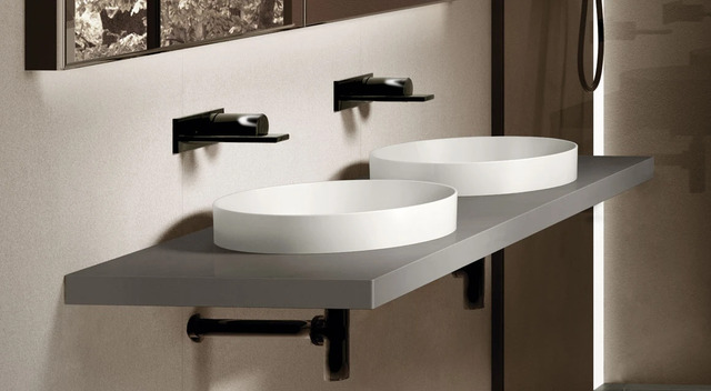 Semi-Recessed Round Basin. Ceramica Cielo
