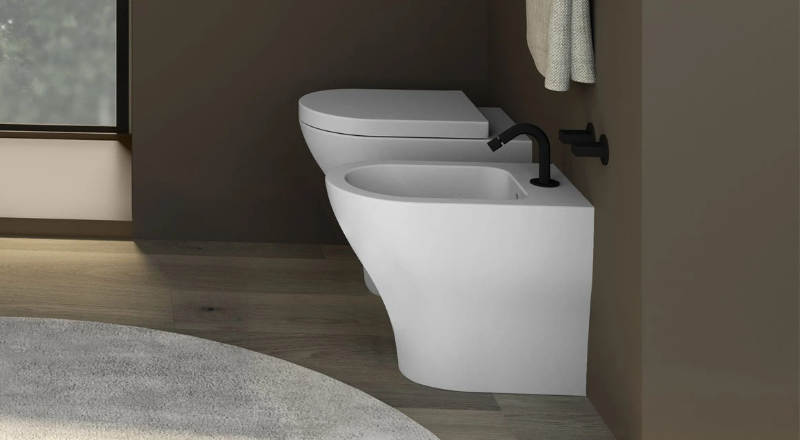 One-Hole Back-to-Wall Bidet, Ceramica Cielo EJBI